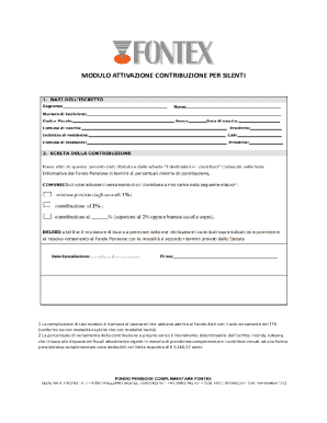 Modulo Attivazione Contribuzione