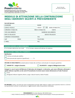 Previambiente Pension Fund Activation Form