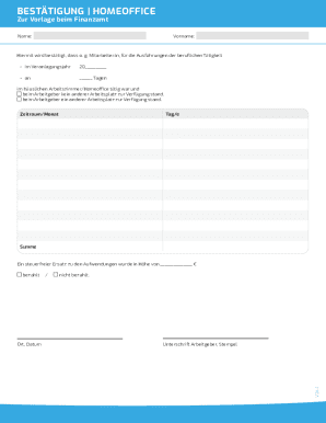 Homeoffice Confirmation Form