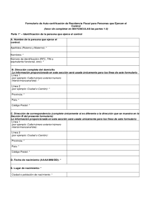 Tax Residency Self-Certification Form