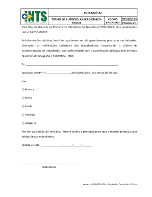 Ethnic Self-Declaration Form