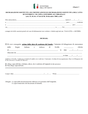 Italian-German Bilinguism Certification Declaration