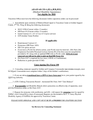 US Army Medical Disability Separation Checklist