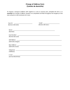 Change of Address Form