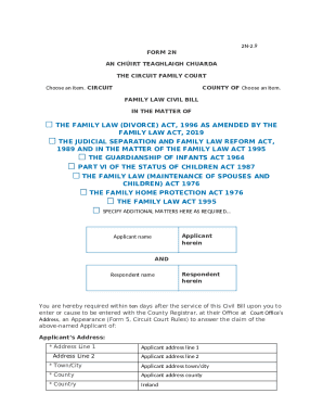 Ireland Family Law Civil Bill