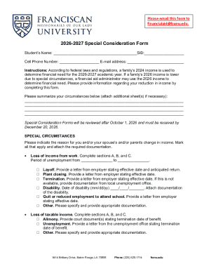 2026-2027 Special Consideration Form