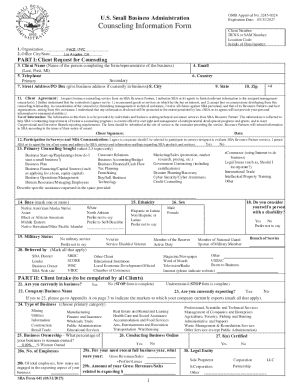 Counseling Information Form