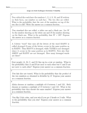 Math Challengers Worksheet