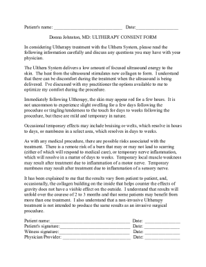 Ultherapy Consent Form