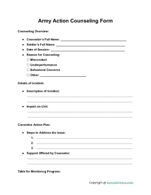 Army Action Counseling Form