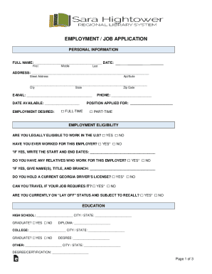 Employment Application Form