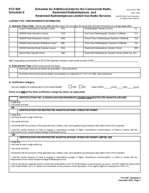 FCC 605 Schedule E Form
