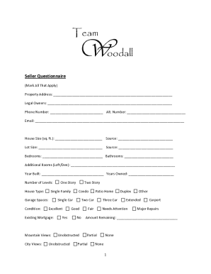 Seller Questionnaire