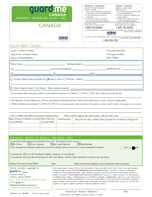 guard.me Emergency Healthcare Claim Form