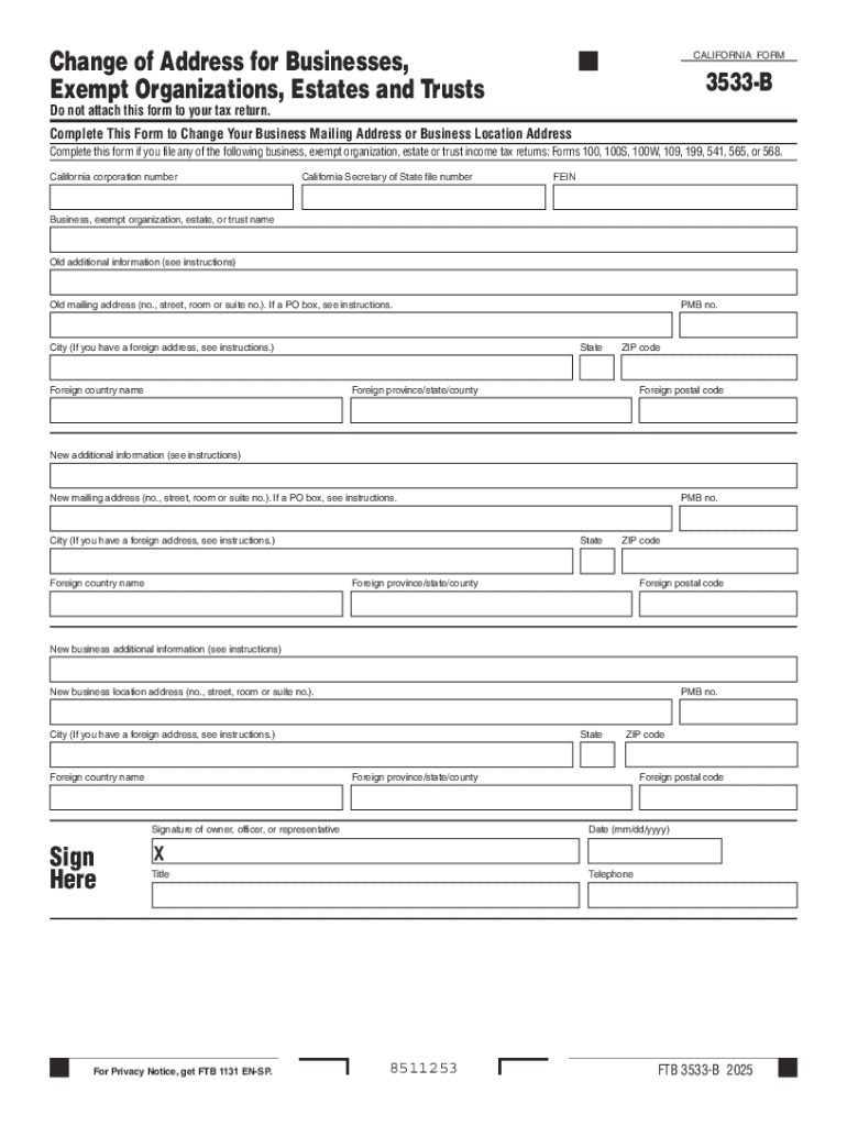 California Form 3533-B Preview on Page 1