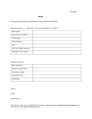Formulier Registratie Gegevens Buitenlandse Paspoorten