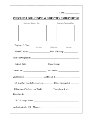 Employee Joining Checklist