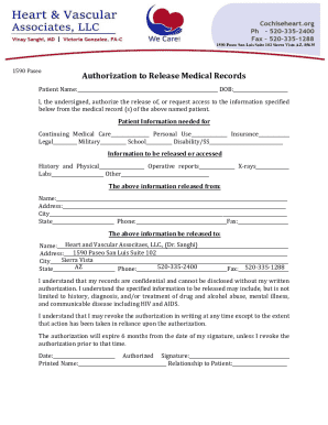Authorization to Release Medical Records