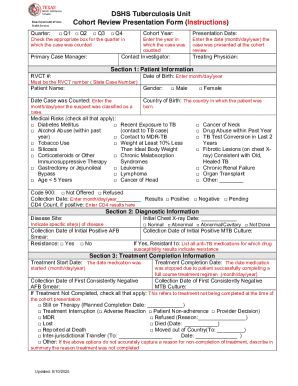 Tuberculosis Cohort Review Presentation Form