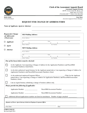 California Change of Address Form