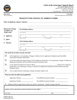 California Request for Change of Address Form
