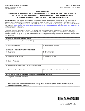 Wisconsin Prior Authorization Drug Attachment