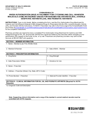 Prior Authorization Drug Attachment for CAM Antagonist Drugs