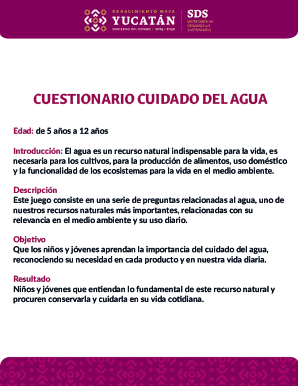 Water Care Questionnaire
