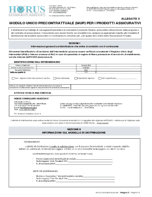 Italian Pre-Contractual Module for Insurance Products