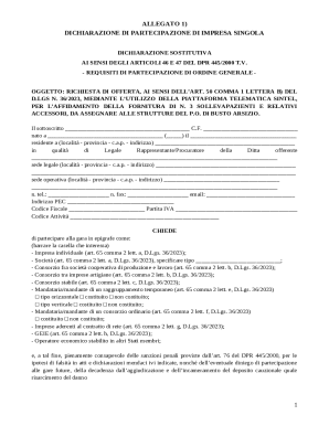 Italian Business Bid Participation Declaration