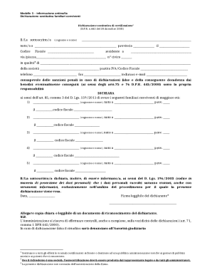 Italian Antimafia Information Form