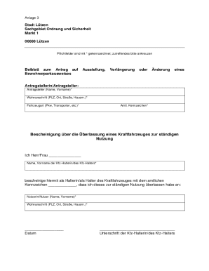 Resident Parking Permit Application