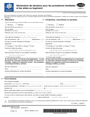 French Family Benefits Declaration Form