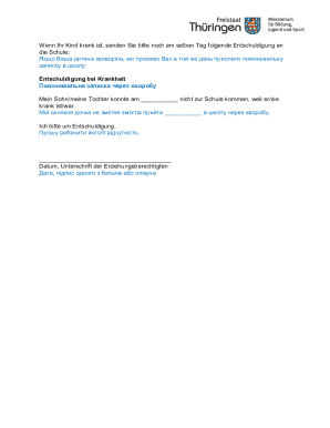 Sick Note for School