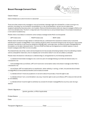 Breast Massage Consent Form