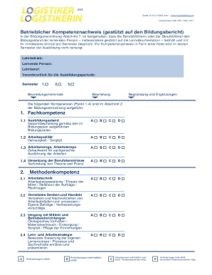 Swiss Vocational Training Competence Assessment Form