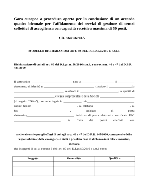 Italian Public Procurement Declaration Form