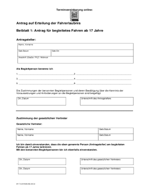 German Driver's License Application
