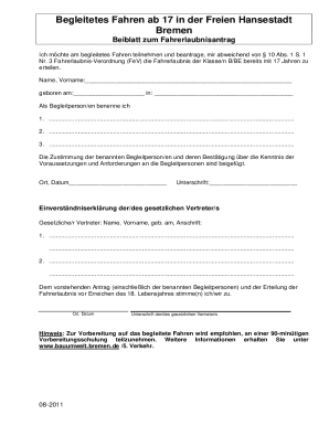 Bremen Accompanied Driving Application