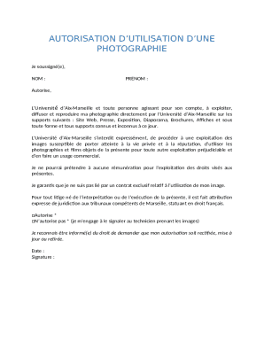 Photography Usage Authorization