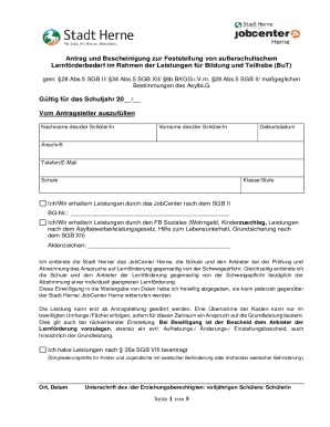 German Education Lernförderung Application Form