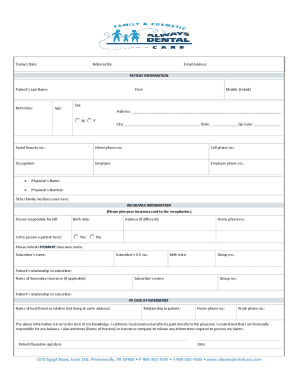 Patient Medical History Form