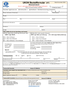 UKON Order Form