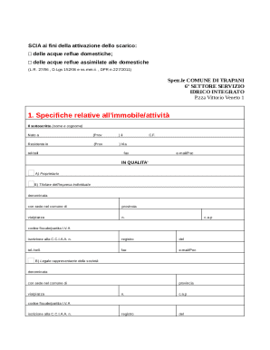 SCIA Wastewater Discharge Activation Form