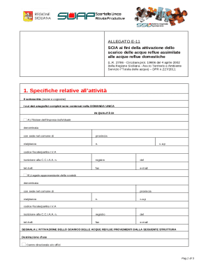 Sicilian Wastewater Discharge Authorization Form