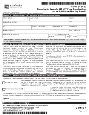 Form 319457 NC 457 Plan Transfer