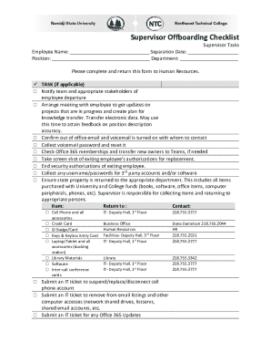Supervisor Offboarding Checklist