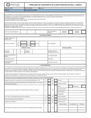Customer Knowledge Form for Individuals and Legal Entities