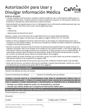 Medical Information Authorization Form