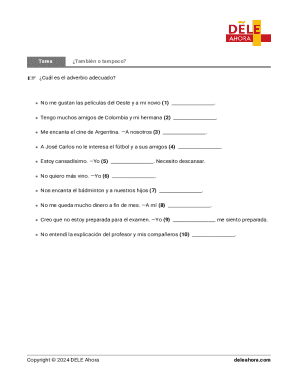 Tarea ¿También o tampoco?